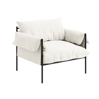 Wardour Chair - House Weave/Metal - L86 x W100 x H83 cm - White/Black - Partially Assembled