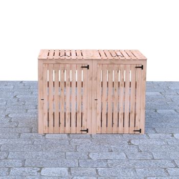 Wheelie Dip Treated Double Bin Store - L79 x W166 x H120 cm
