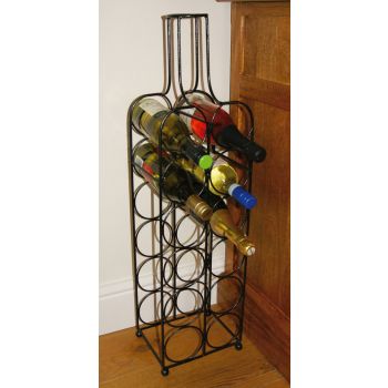 Bottle Wine Rack L85.1 x W22.9 x H17.8 cm - Powder Coated Black