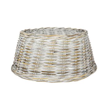 Tree Skirt Round - Wicker - L60 x W60 x H26 cm - White Wash
