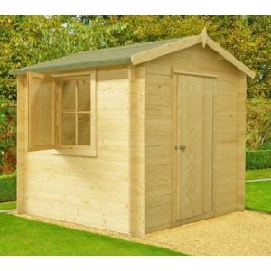 Camelot Log Cabin Home Office Garden Room Approx 8 x 8 Feet