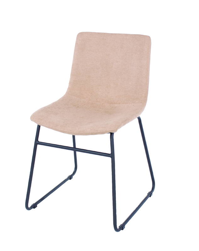 Core Products Aspen Pair Dining Chair, Sand Fabric with Black Metal Legs