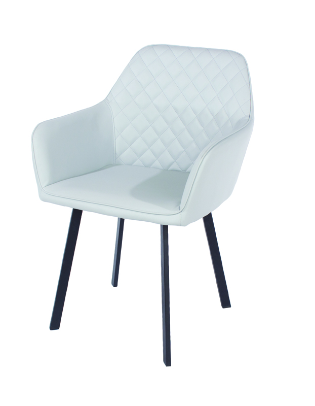 Core Products Aspen Pair Armchair, Pu Grey with Black Metal Legs