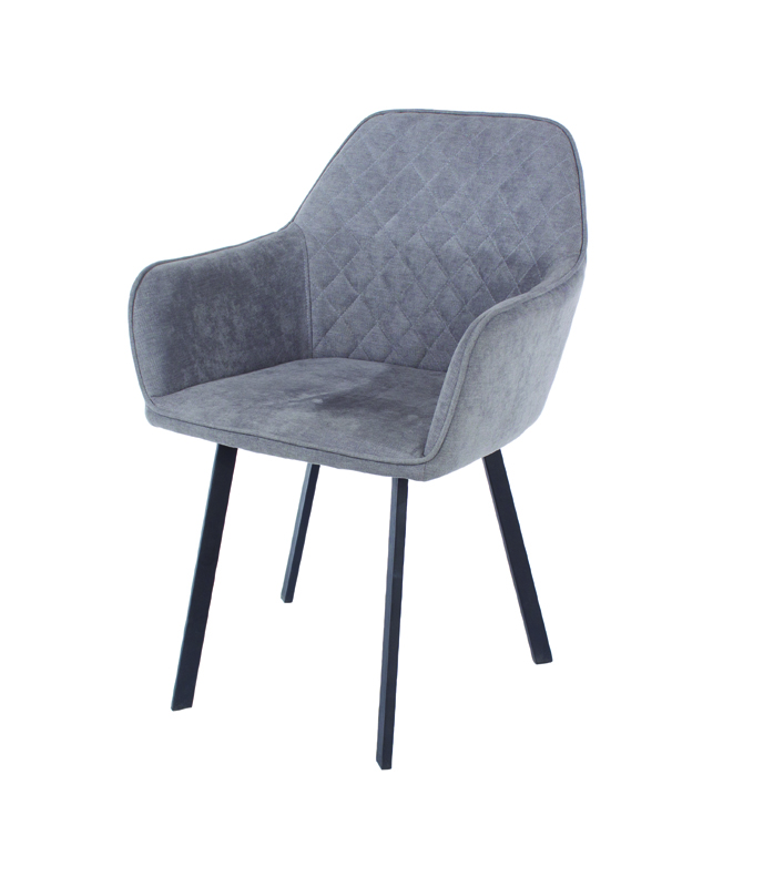 Core Products Aspen Pair Armchair, Grey Fabric with Black Metal Legs