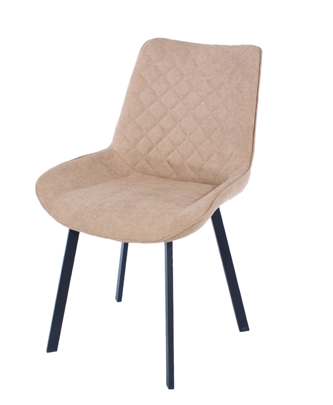 Core Products Aspen Pair Dining Chair, Sand Fabric with Black Metal Legs