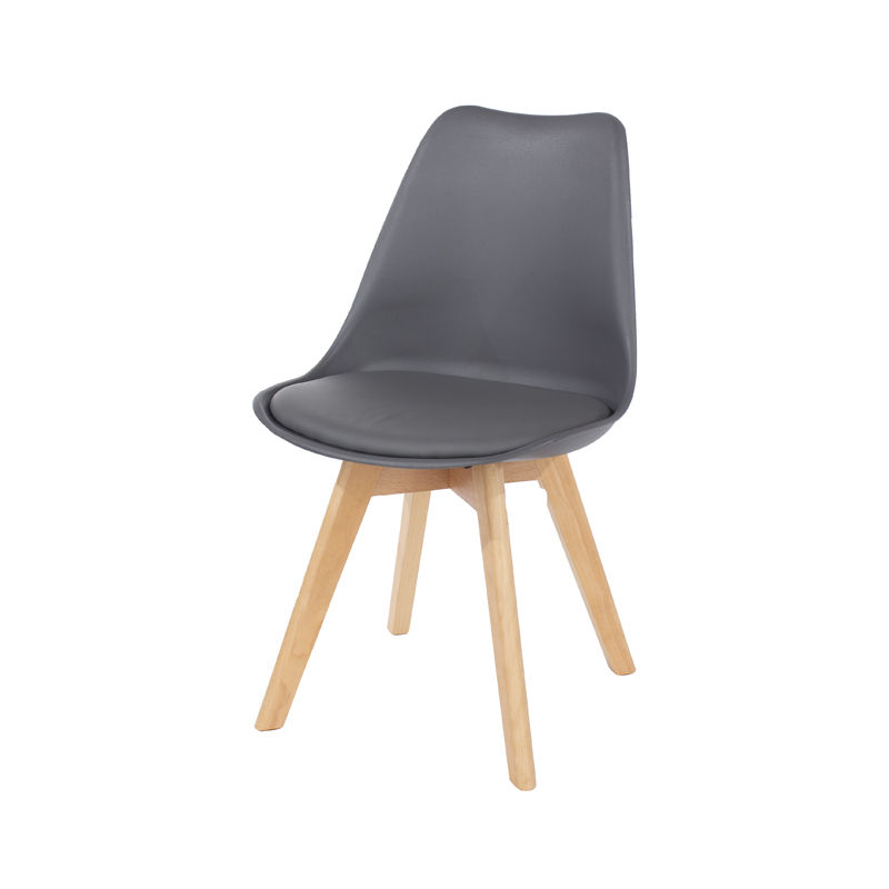 Core Products Pair of Chairs Aspen Dark Grey Upholstered Plastic Chair, Wood Legs
