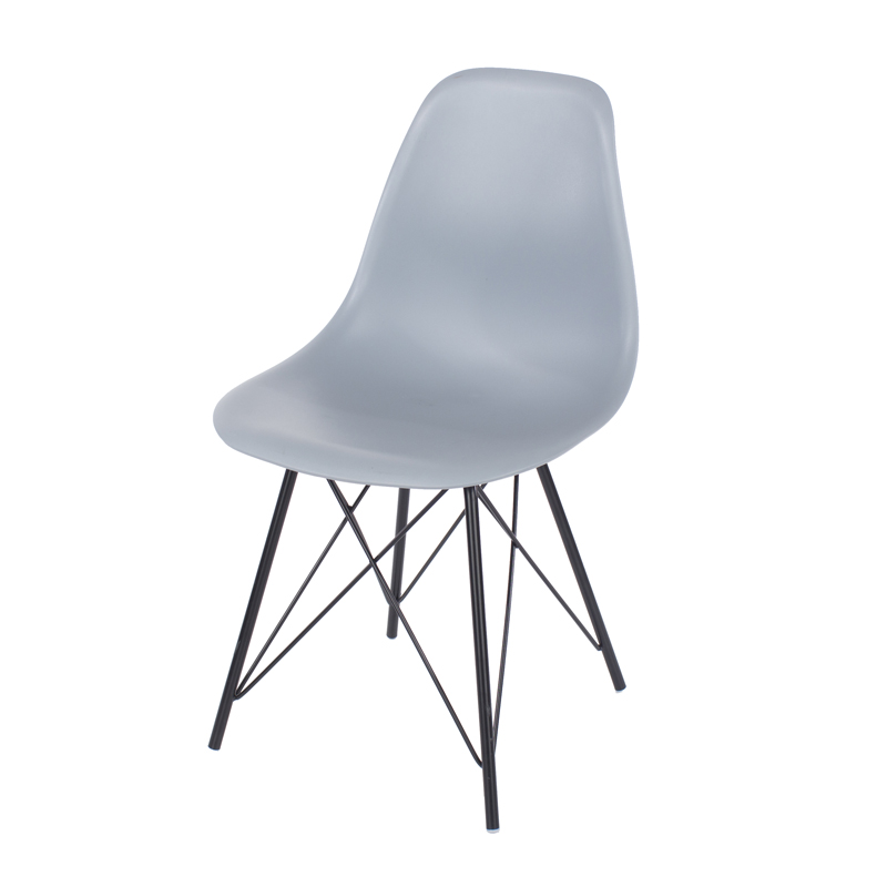 Core Products Pair of Chairs Aspen Grey Plastic Chair, Black Metal Legs