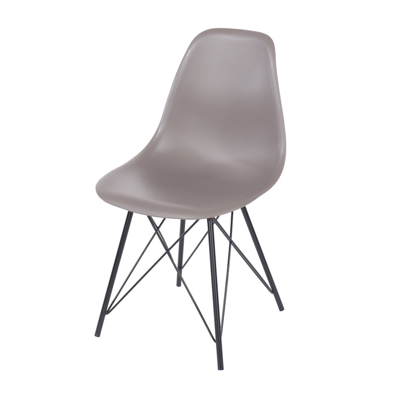 Core Products Pair of Chairs Aspen Truffle Plastic Chair, Black Metal Legs