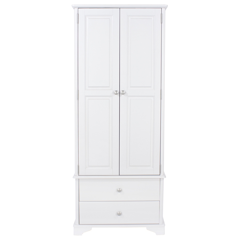 Core Products Highland Home CB Assembled White Painted 2 Door, 2 Drawer Wardrobe...
