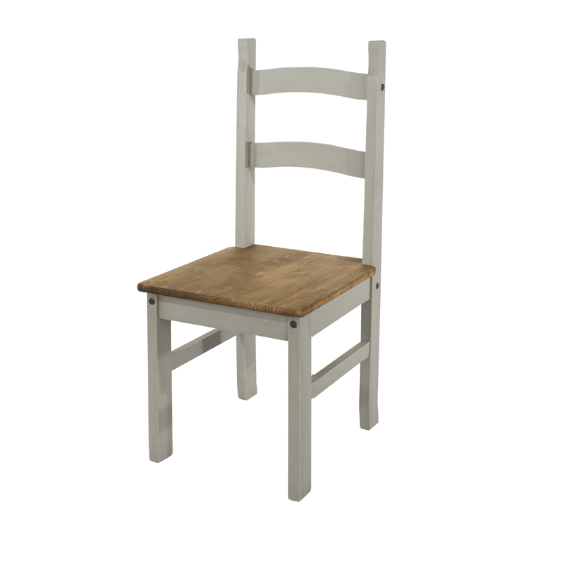 Core Products Pair of Chairs Corona Grey Washed Effect Pine Solid Pine Chair