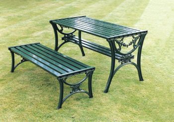 Edwardian Table British Made, High Quality Cast Aluminium Garden Furniture