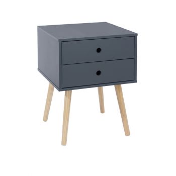 scandia, 2 drawer & wood legs bedside cabinet BSB110