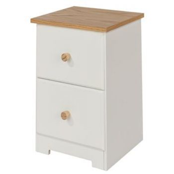 Colorado Soft Cream Painted 2 Drawer Petite Bedside Cabinet
