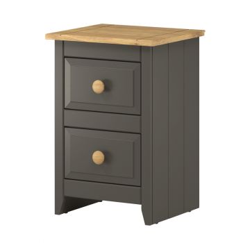 2 Drawers Petite Bedside Cabinet Solid Pine Top