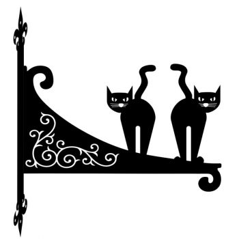 Cartoon Cats Decorative Scroll Hanging Bracket
