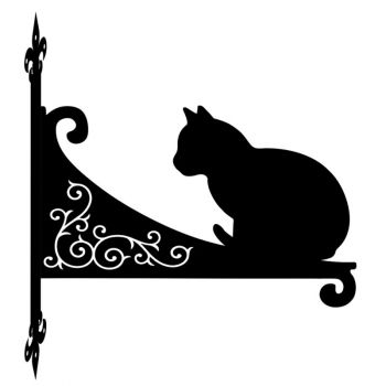 Cat Staring Decorative Scroll Hanging Bracket