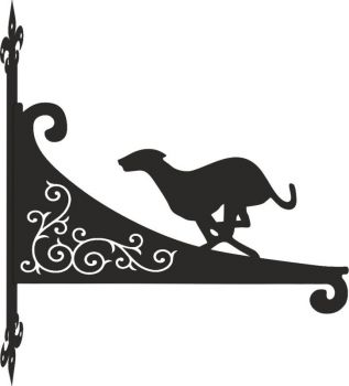 Greyhound Running Decorative Scroll Hanging Bracket