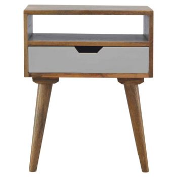Grey Nordic Style 1 Drawer Bedside