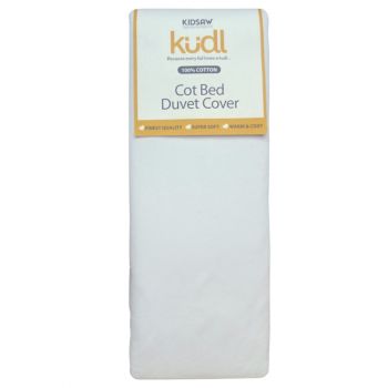 Kidsaw Kudl Kids Duvet Cover Cotbed 100% Cotton White