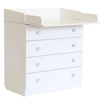 Kidsaw Kudl Kids 4 Drawer Unit 1580 With Changing Board and Storage - White