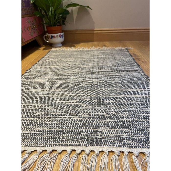 Hush Hand Loomed Soft Rug in Muted Colours - Cotton - L60 x W210 cm ...